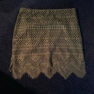 Banana Republic Olive Green Crochet Pencil Skirt